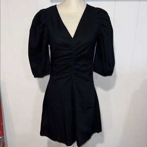 Universal Thread Black Mini Dress with Puff Sleeves